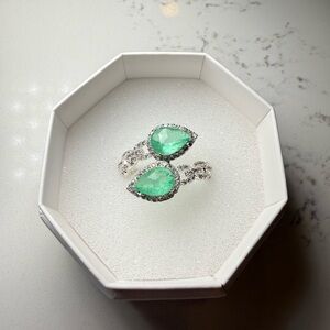 Bomb Party Calista Luna Resort Wear Ring in Mint Tourmaline/Silver - Size 9